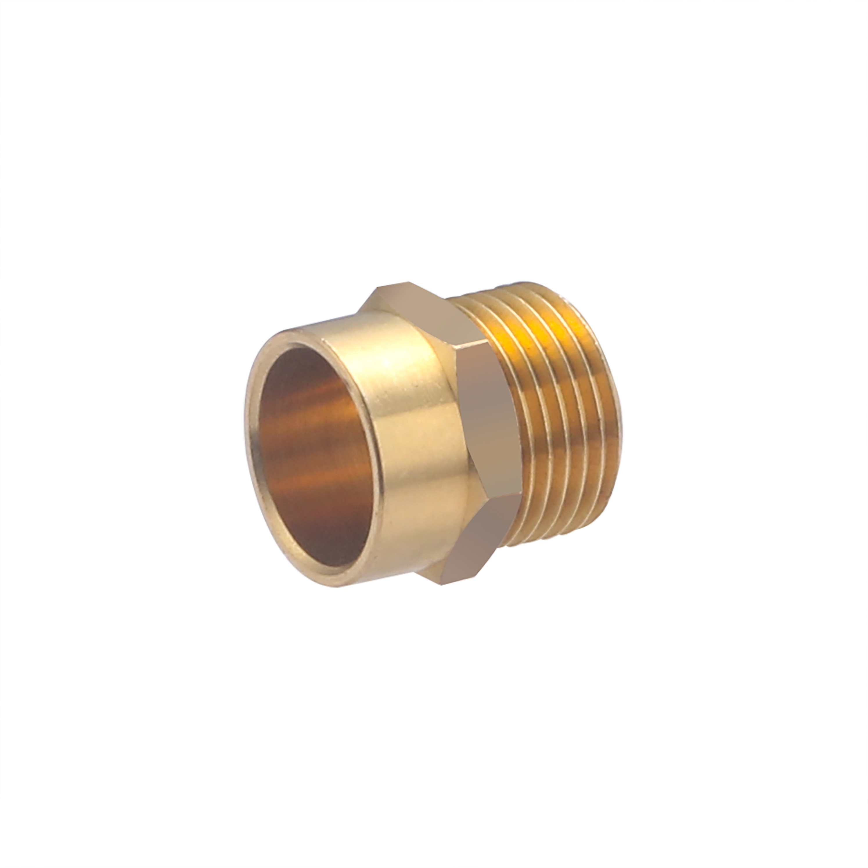 Manguito para soldar en tubo de cobre de 14 mm - salida macho de 3/8