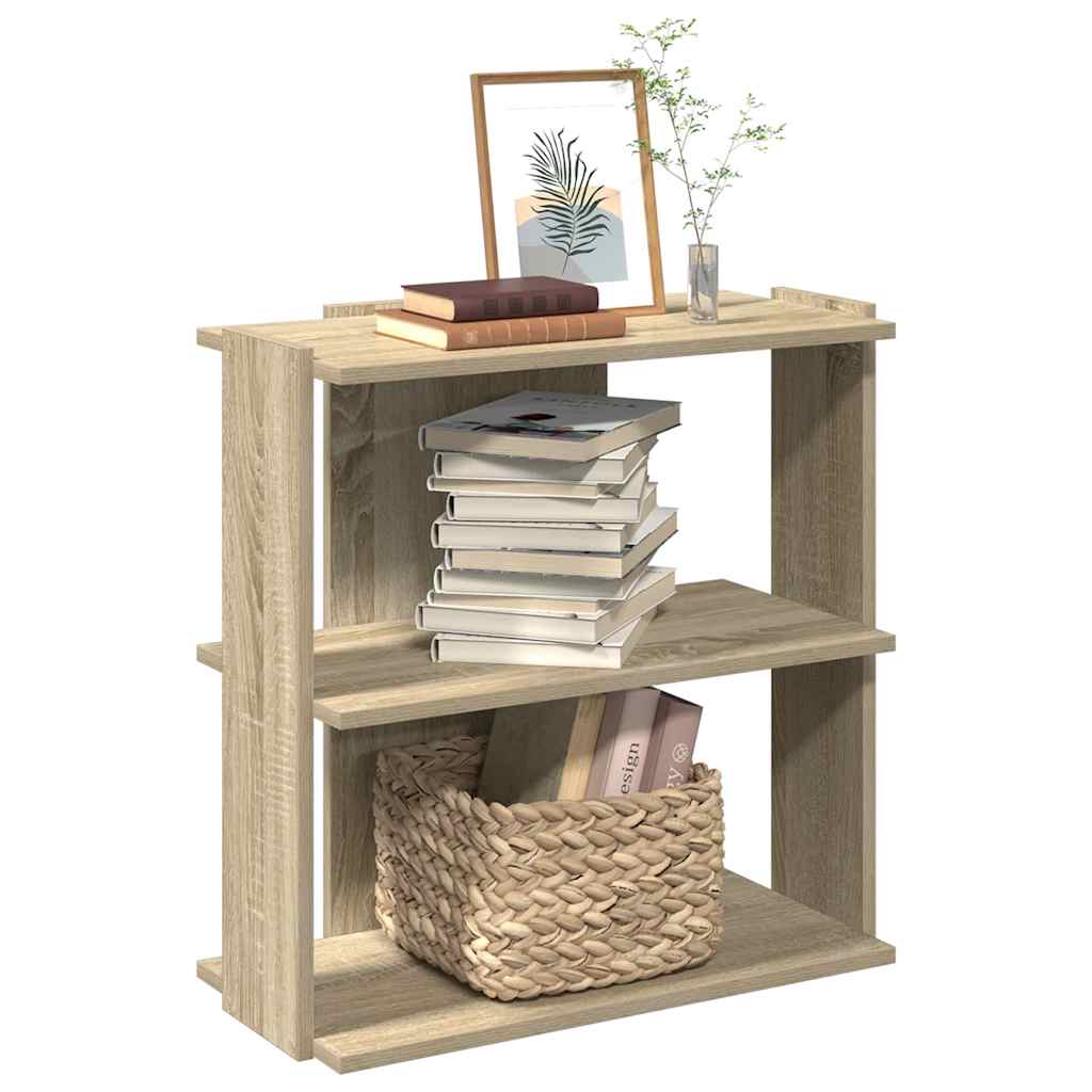 Librería 3 estantes madera ingeniería roble sonoma 60x30x60 cm