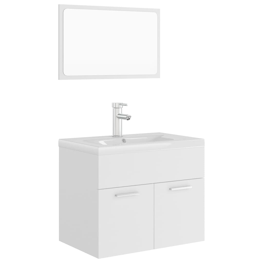 vidaXL juego de muebles de baño madera de ingeniería blanco