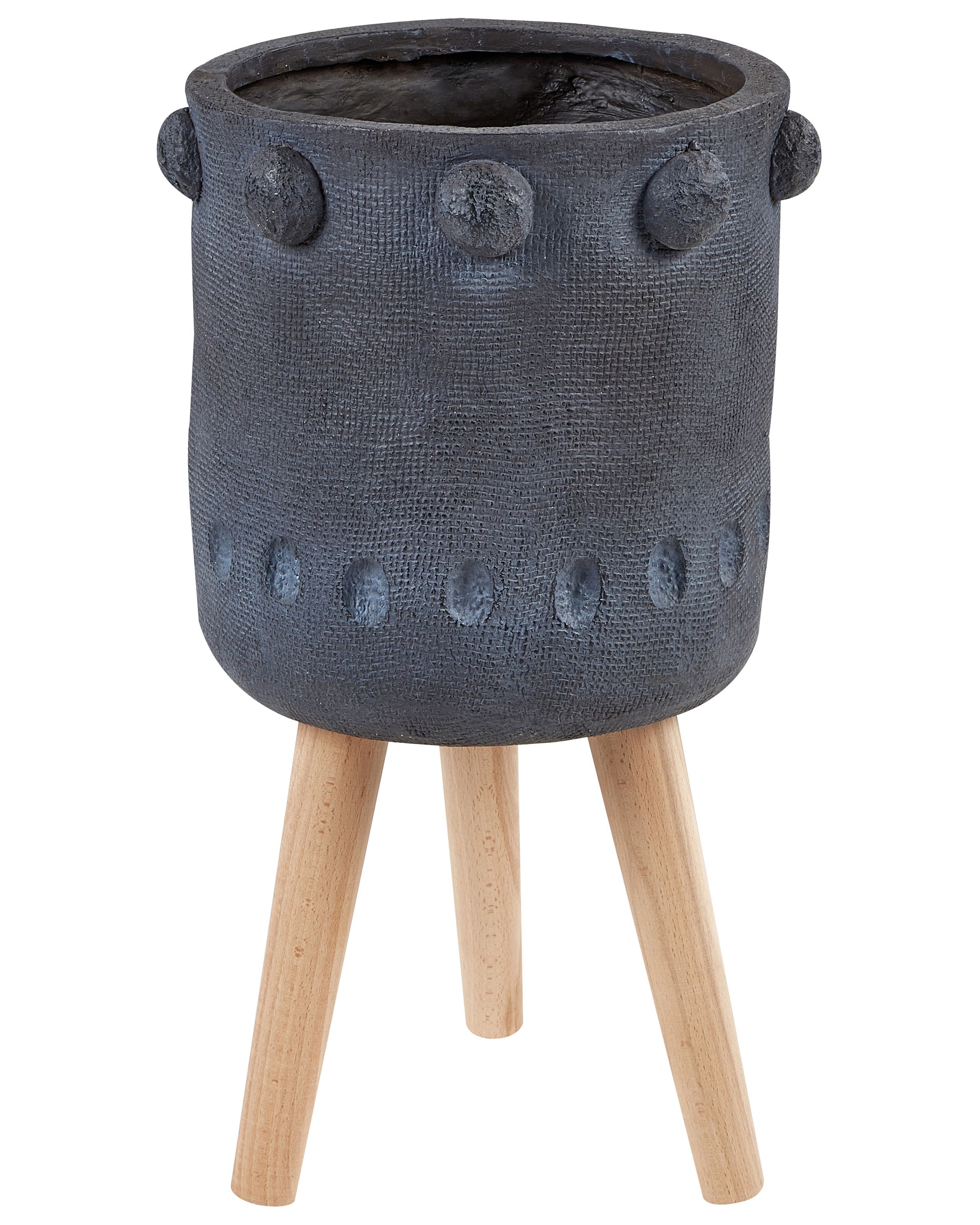 Maceta con patas brunnera 24 cm gris grafito