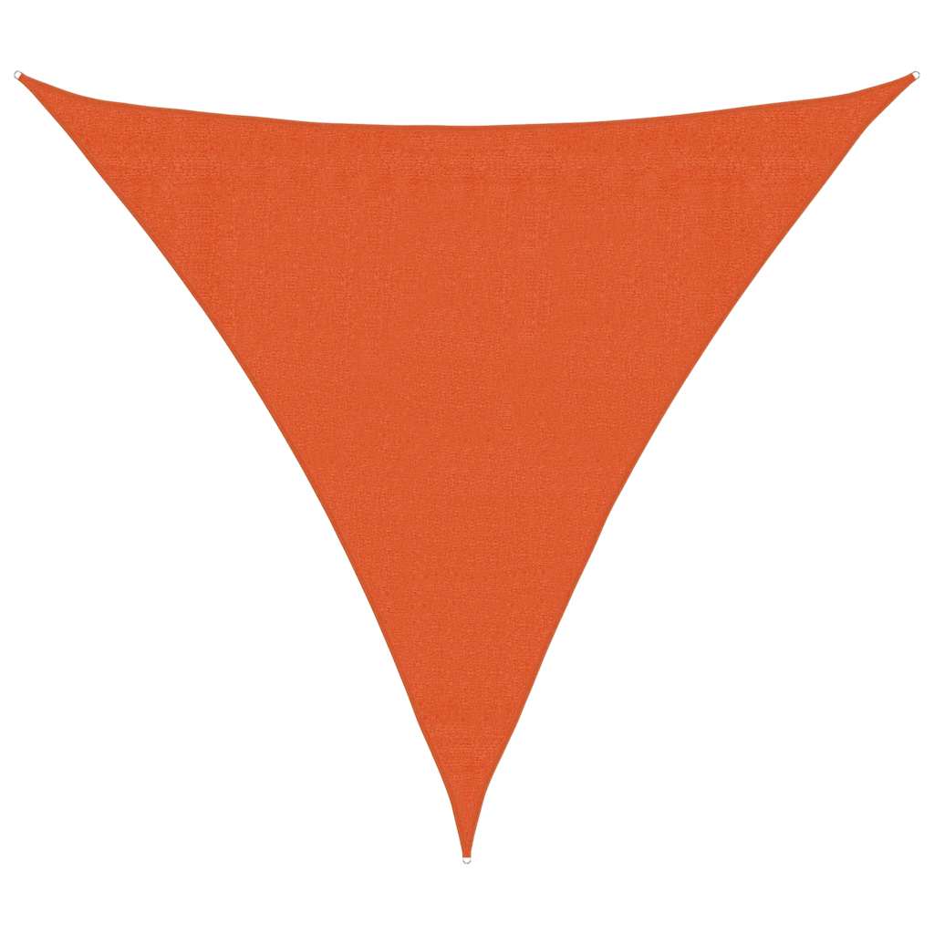 Toldo de vela triangular hdpe naranja 160 g/m² 3,6x3,6x3,6 m