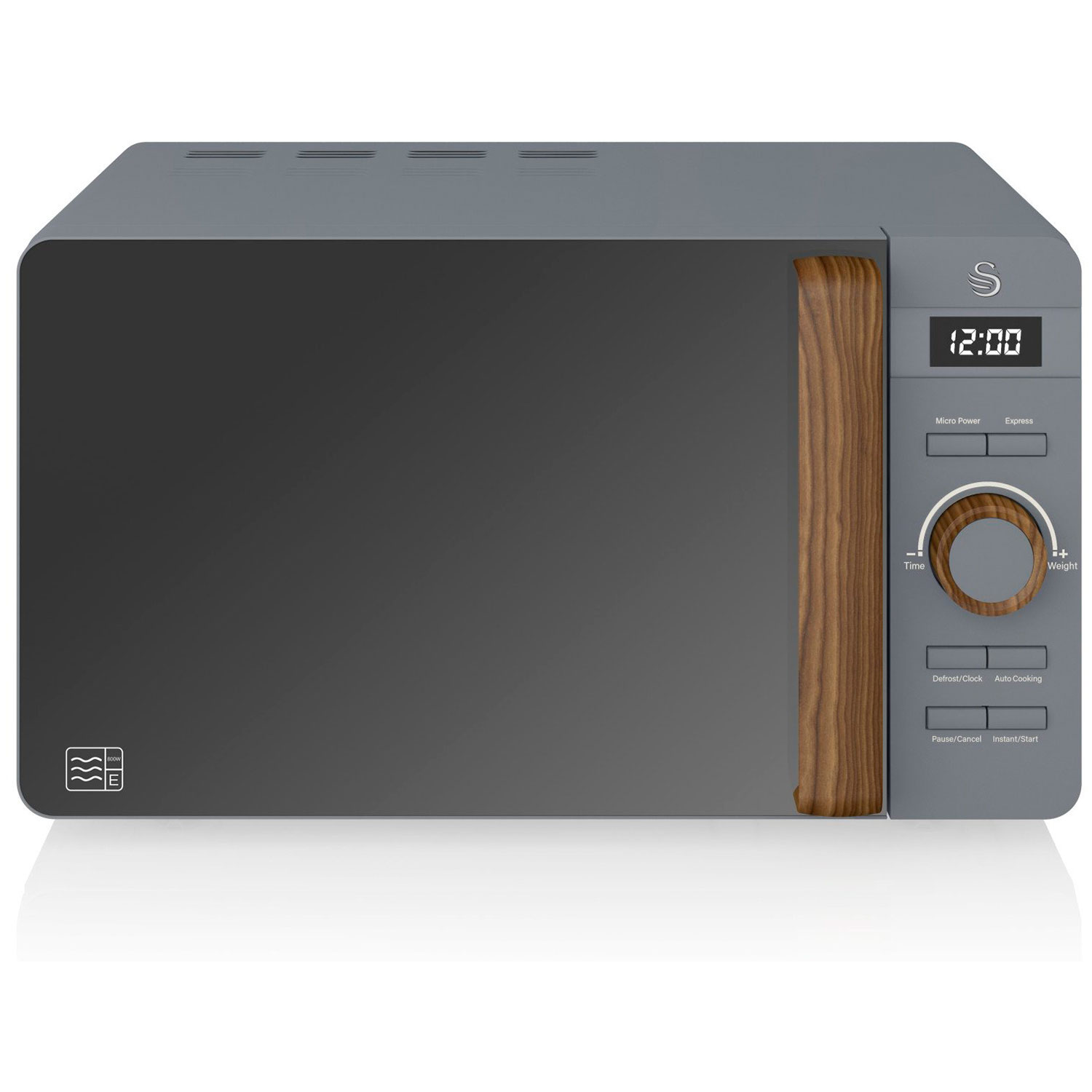 Nordic microondas digital, 20l, 6 niveles, te swan sm22036gryneu gris 800w