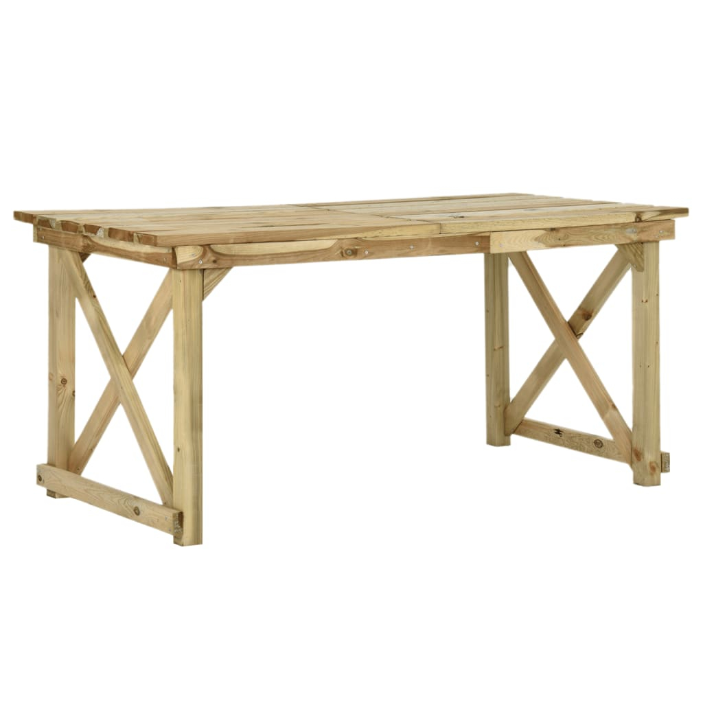 vidaXL mesa de jardín de madera 160x79x75 cm