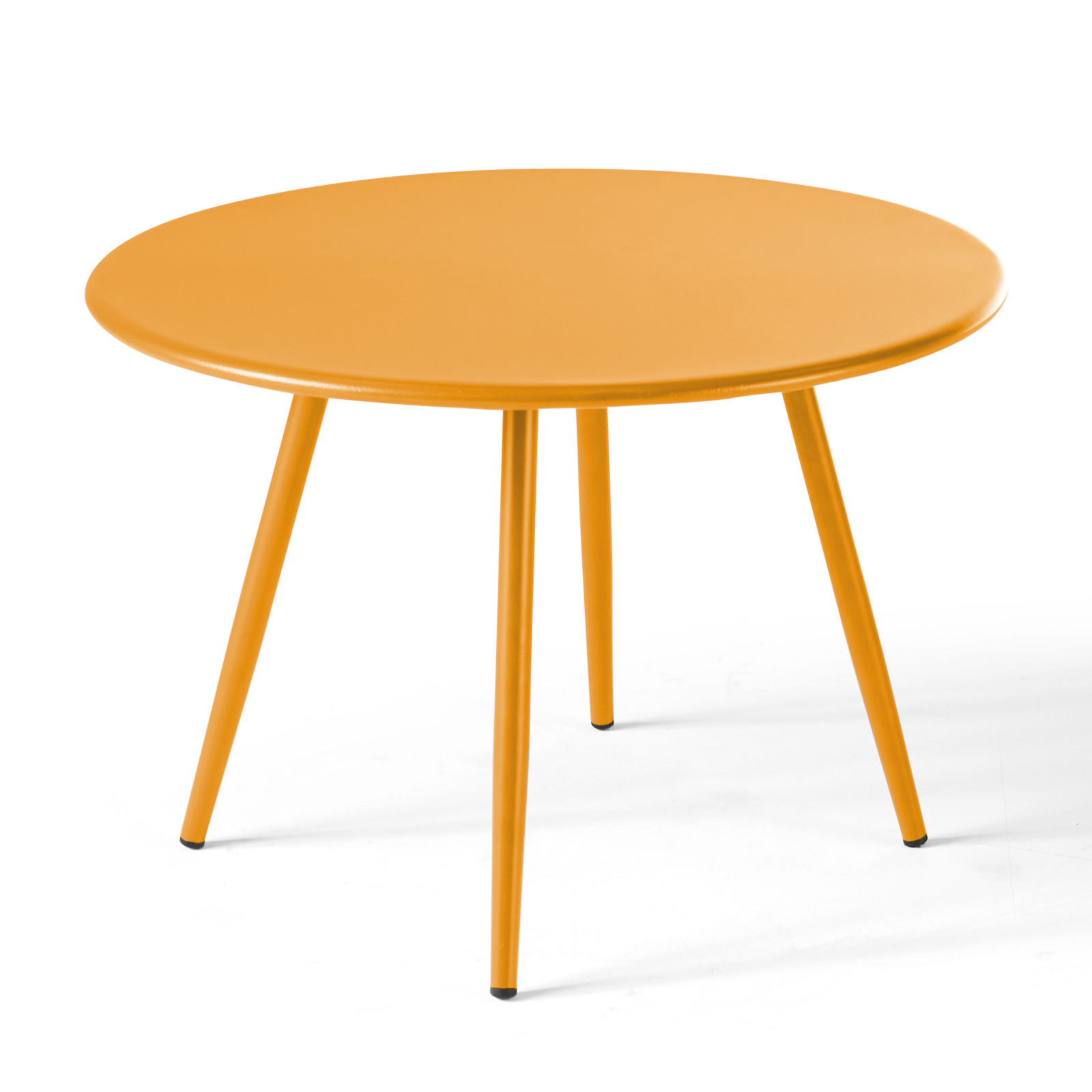 Oviala - mesa de jardín redonda de metal amarillo 40 cm