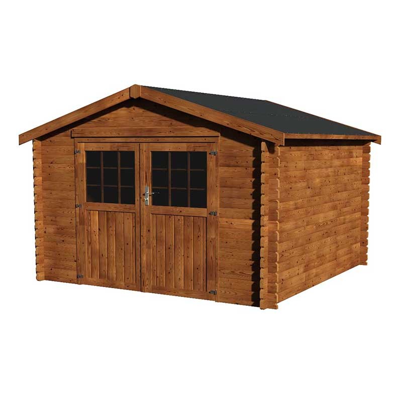 Caseta de madera - barine tratada. 34 mm. 300x300 cm. 8,88 m²