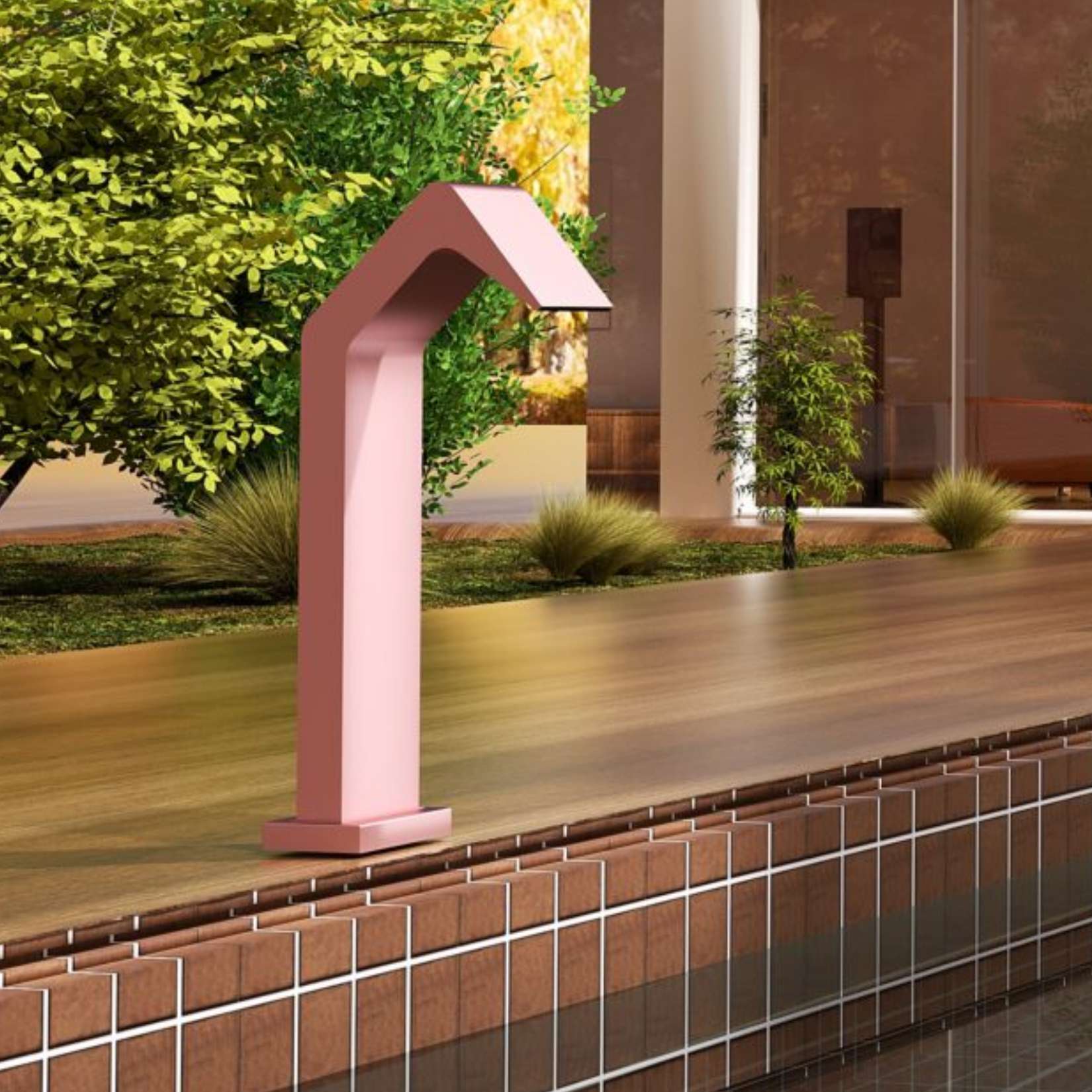 Rociador de cascada niagara acero inox rosa coral | poolimex |150x55mm