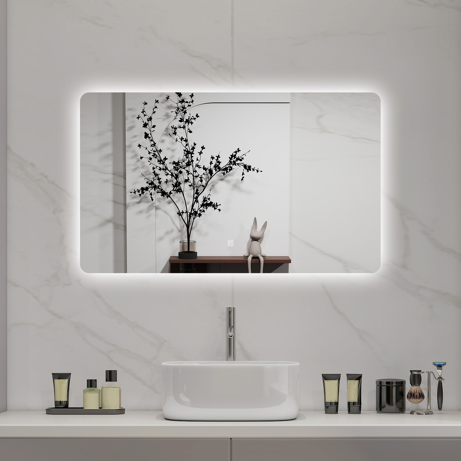 Aica espejo espejo de baño con LED luz,60 x 100 cm, espejo con luz blanca