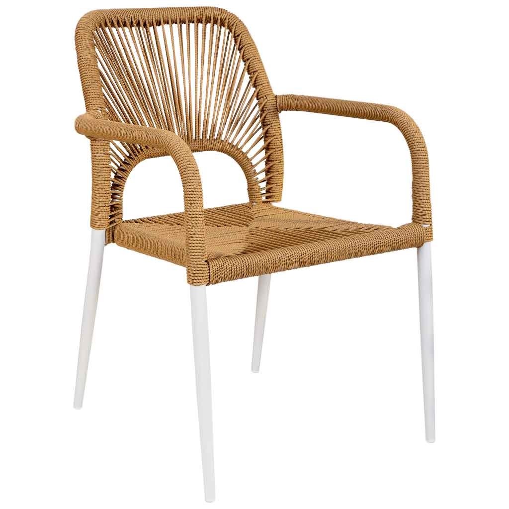 Silla de ratan sintético biege 57x63x80.5
