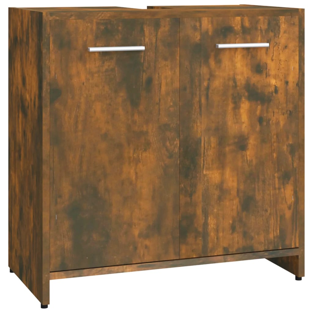 vidaXL armario de baño madera contrachapada roble ahumado 60x33x60 cm