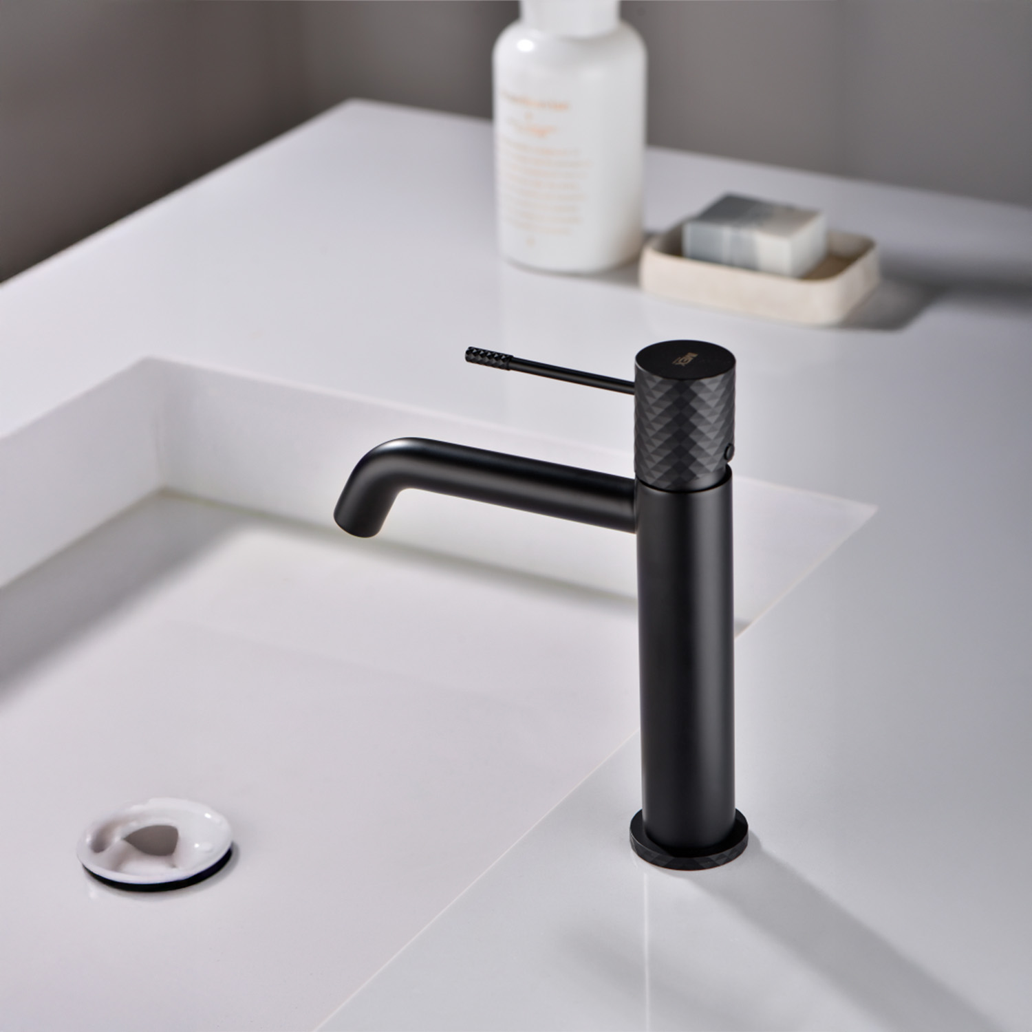 Monomando lavabo génova negro mate