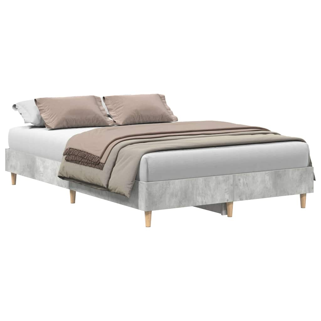 vidaXL estructura de cama sin colchón gris hormigón 135x190 cm madera