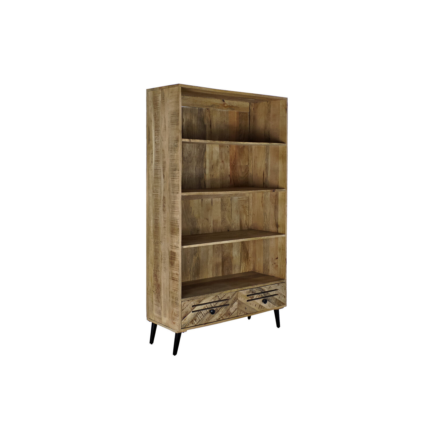 Estantería de madera de mango y metal 100x40x180cm