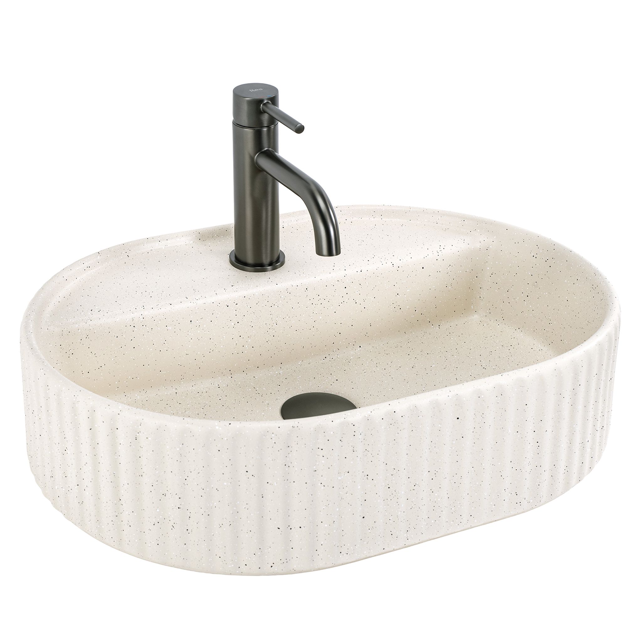 Rea lavabo sobre encimera marcela 50 vanilla beige, 50x35,5x13,5 cm