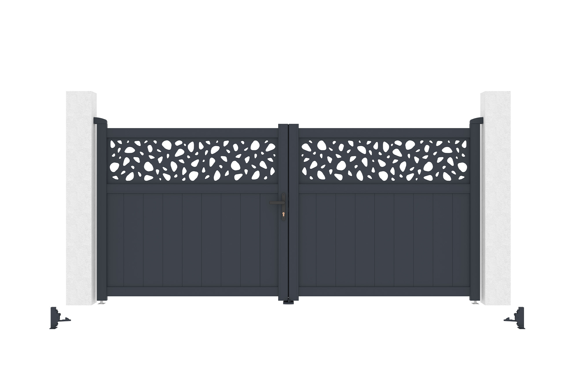 Puerta batiente dolomite sunny 3 m h140 + poste eiffel 20x20