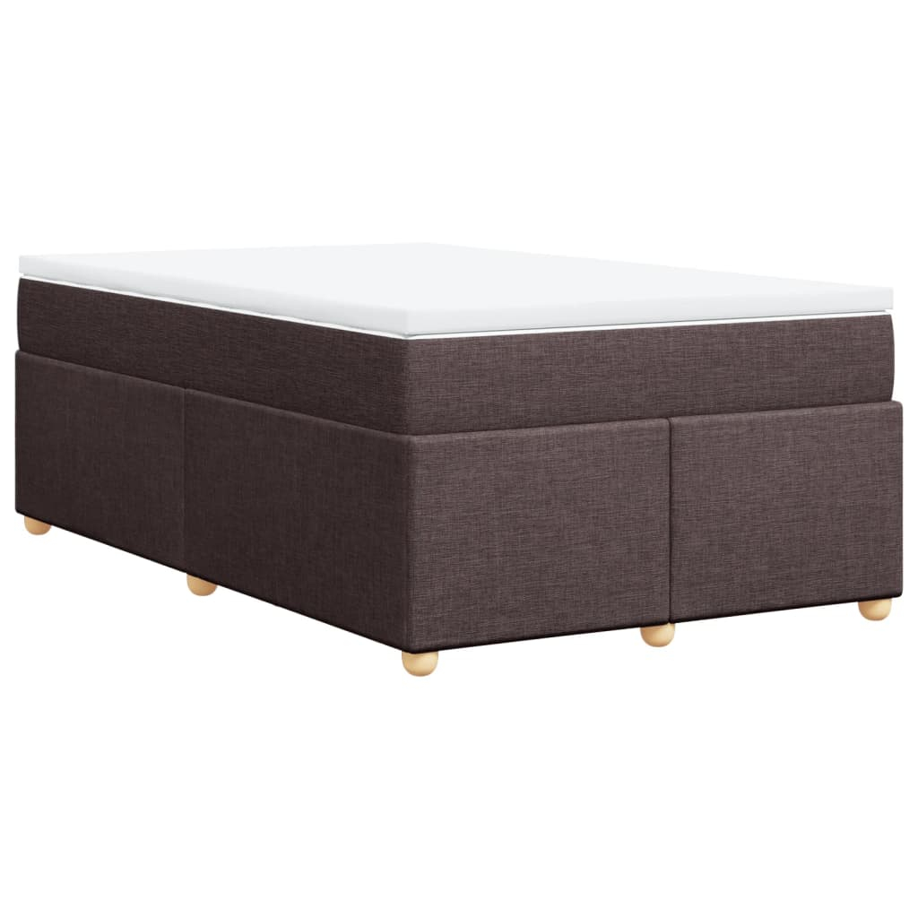 vidaXL cama box spring con colchón tela marrón oscuro 120x190 cm