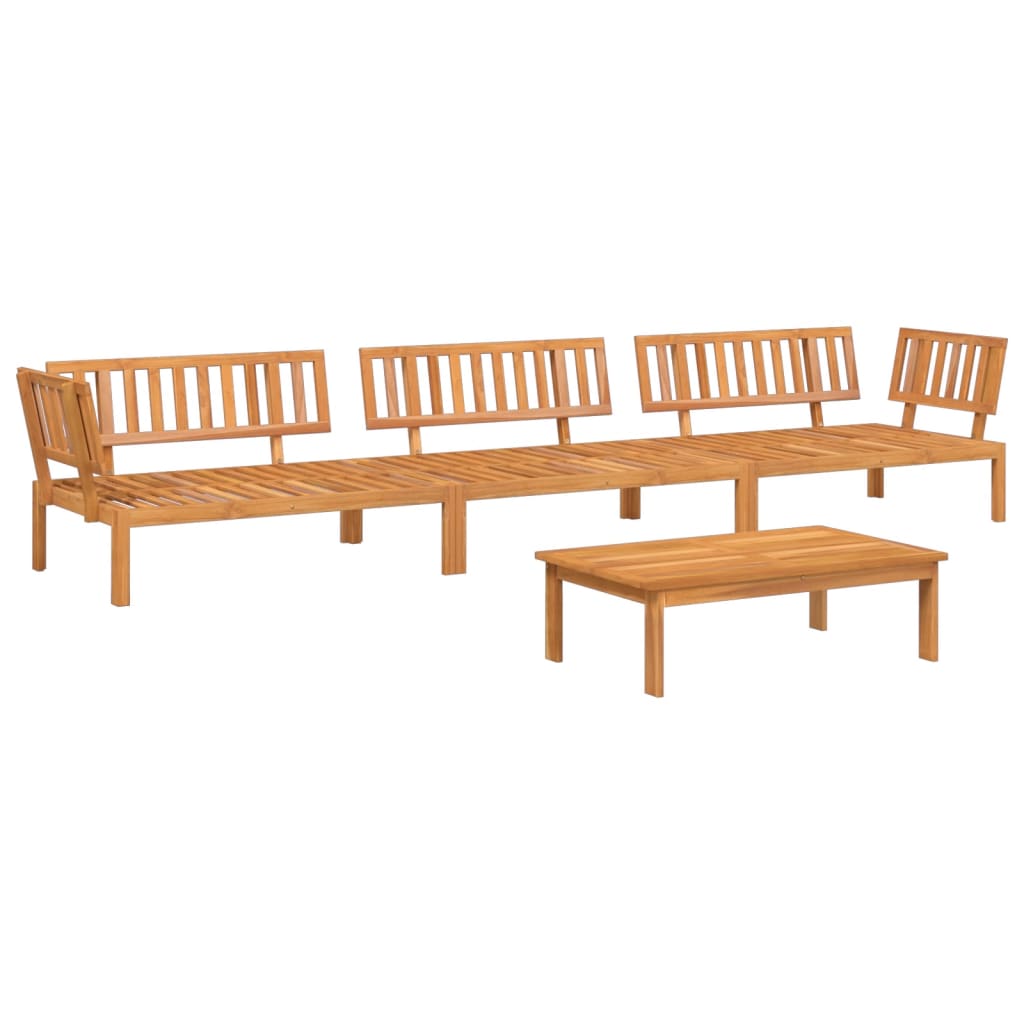 vidaXL set de sofás de palets de jardín 4 pzas madera maciza de acacia