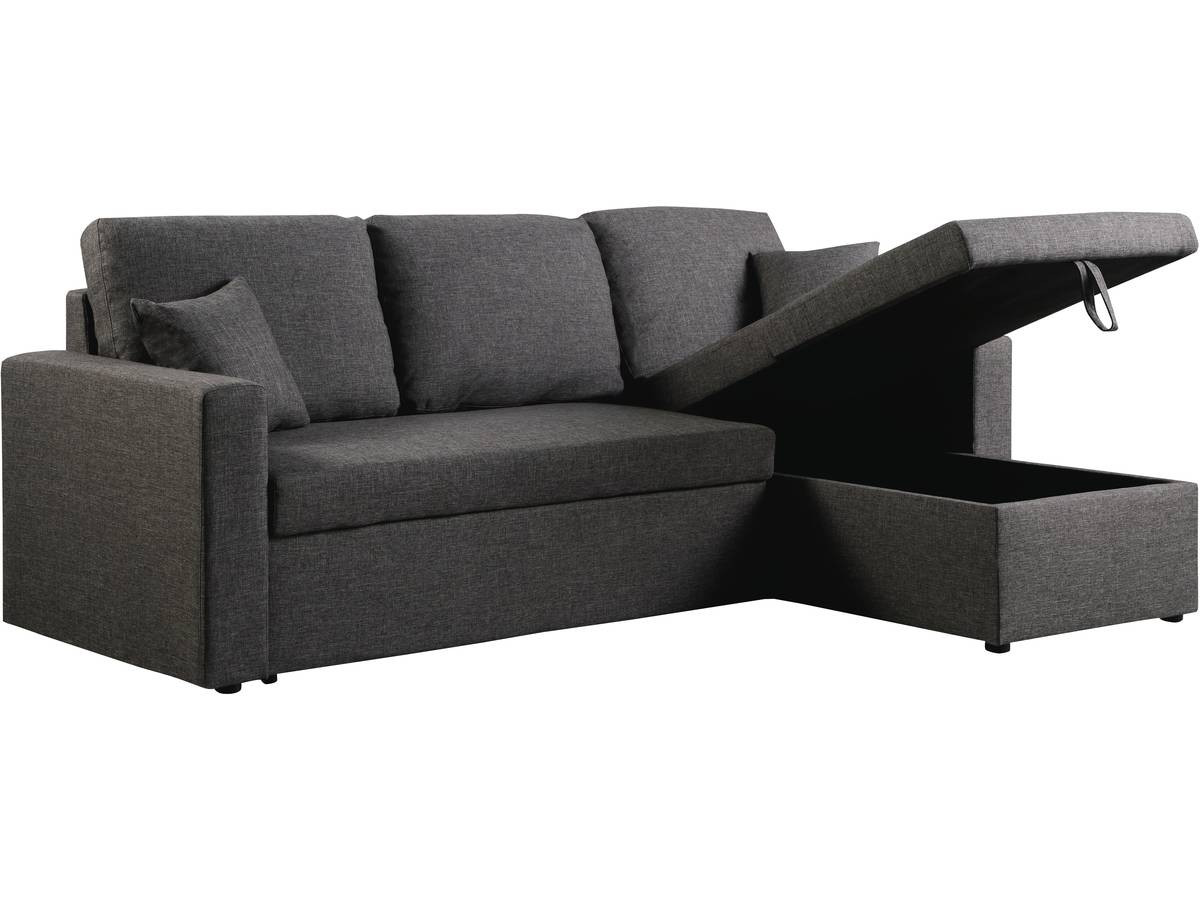 Sofá esquinero convertible "alain" - 3 plazas - gris