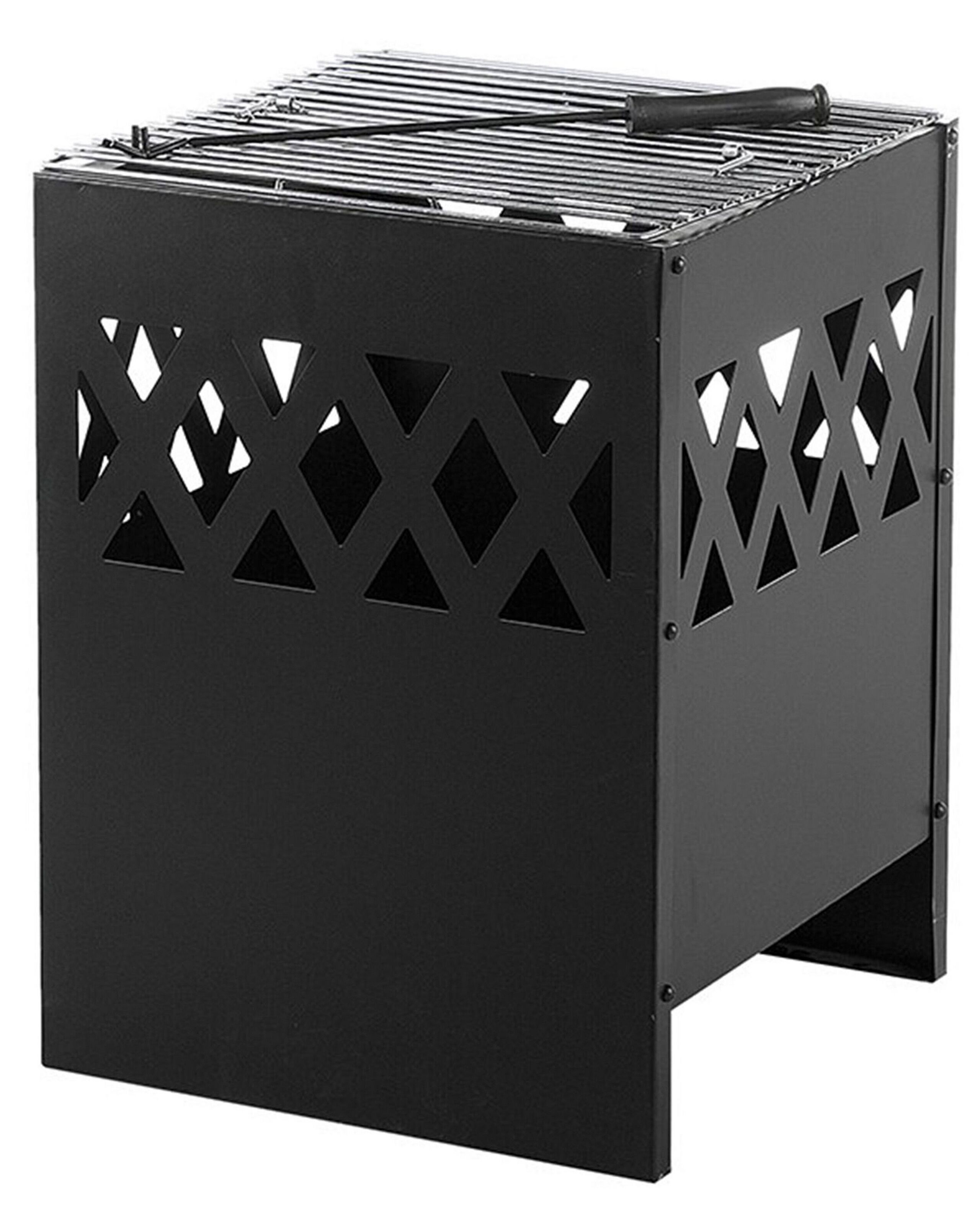 Brasero con parrilla shiga metal negro