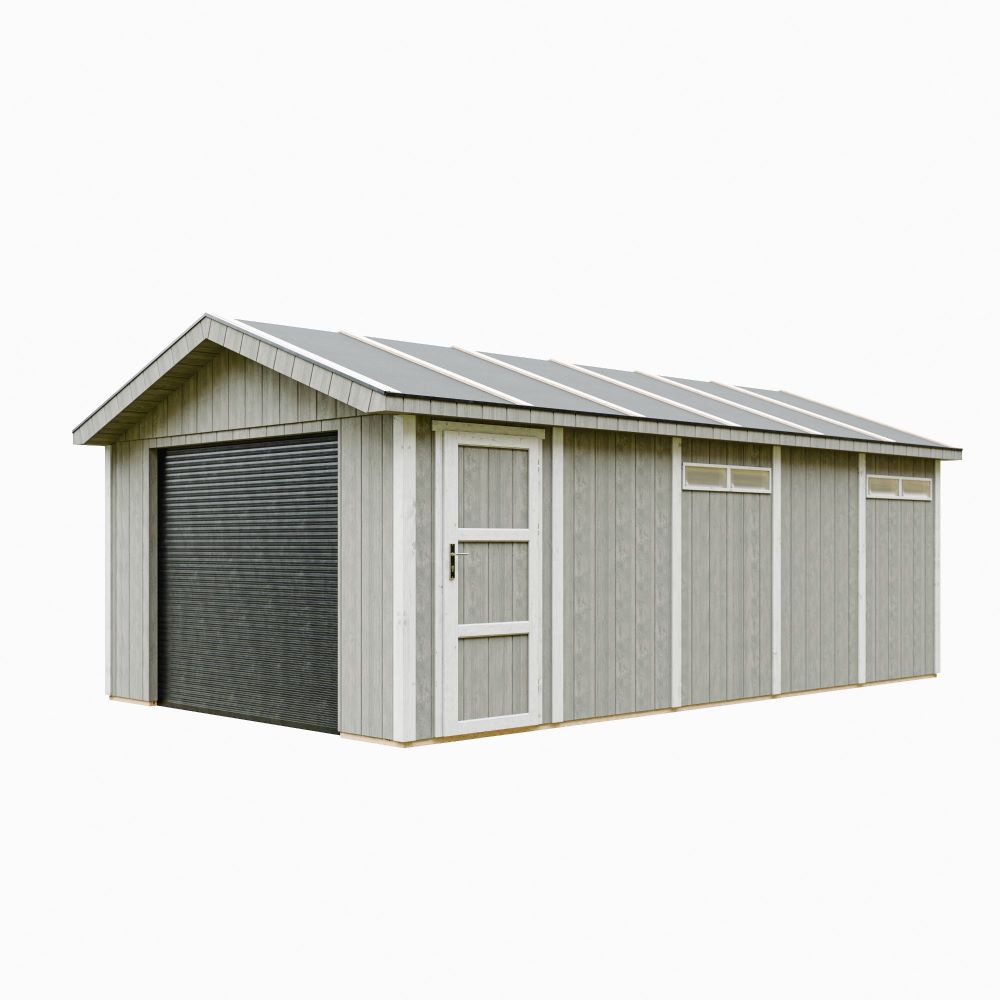 Garaje de calidad premium 21 m²- l378 x l648 cm - Timbela m992b-tundra grey
