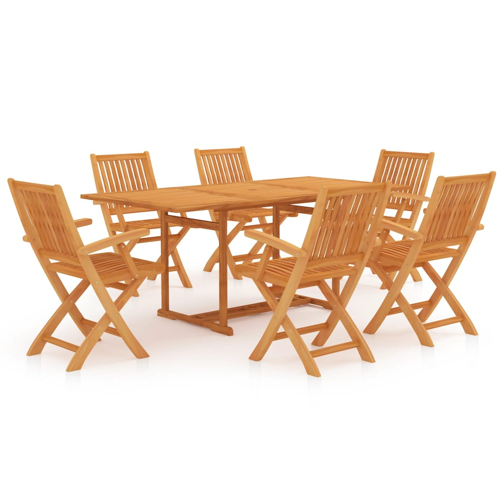 vidaXL conjunto de comedor de jardín 7 piezas madera maciza de teca