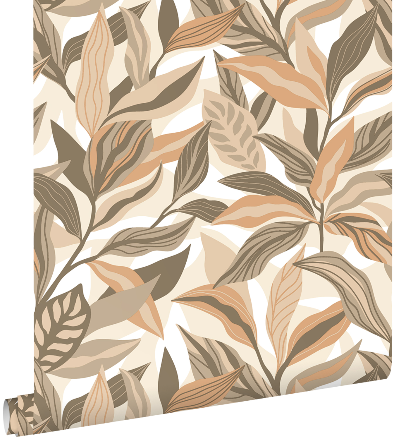 Estahome papel pintado hojas tropicales beige 50 x 900 cm