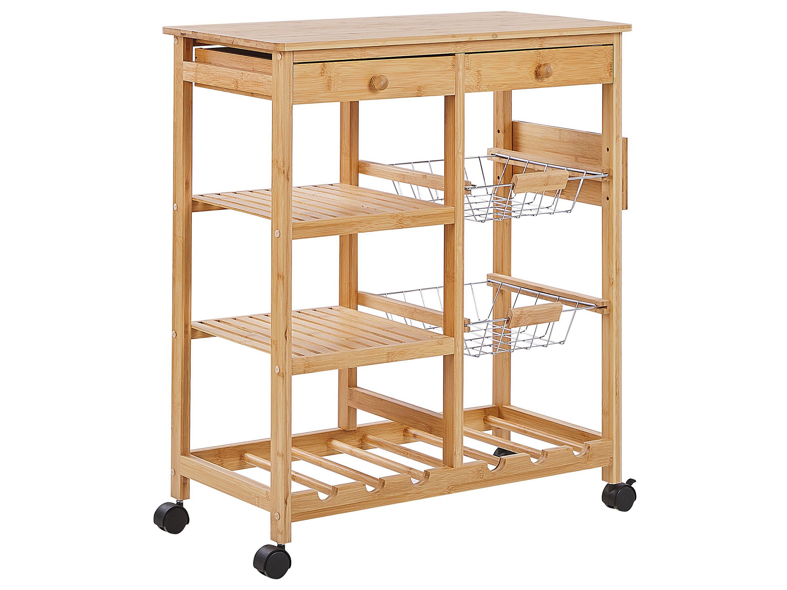 Carrito de cocina morino bambú marrón claro