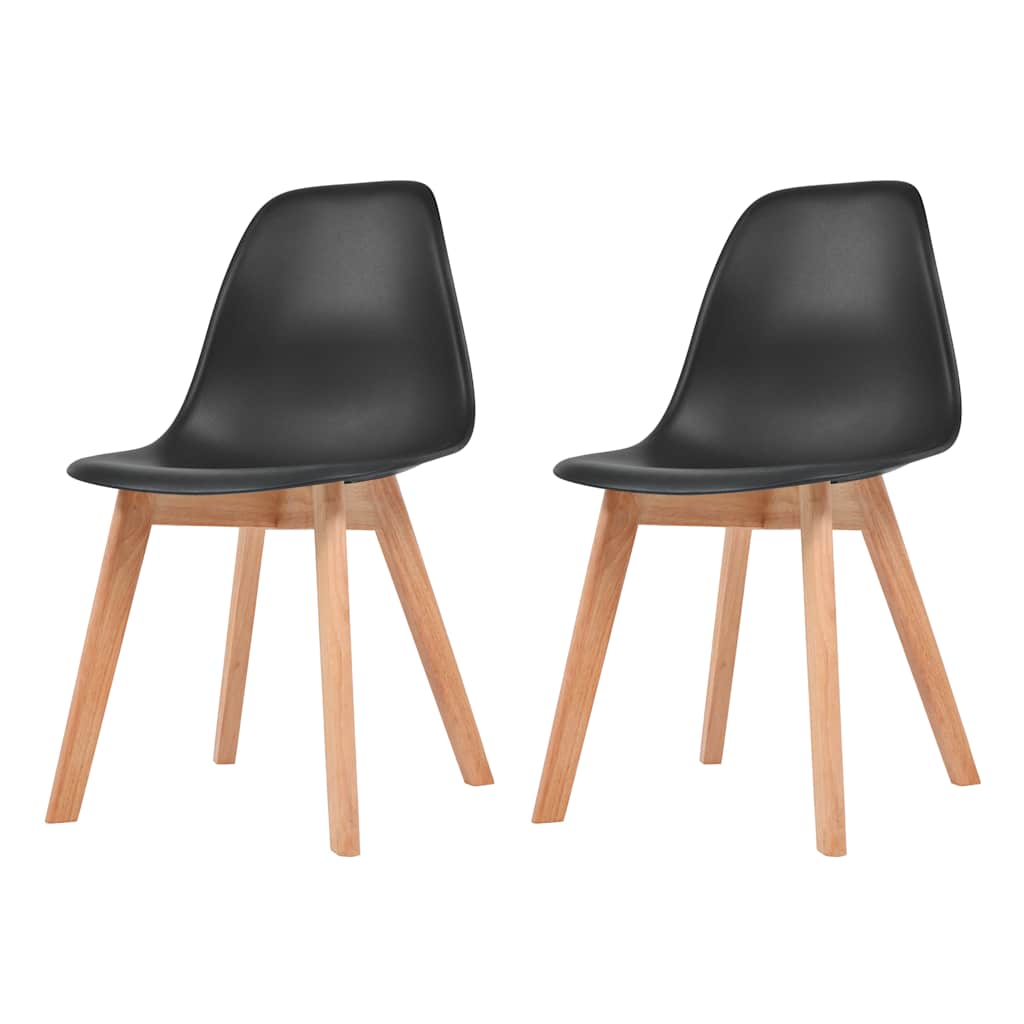 Sillas de comedor 2 unidades plástico negro qweo9048