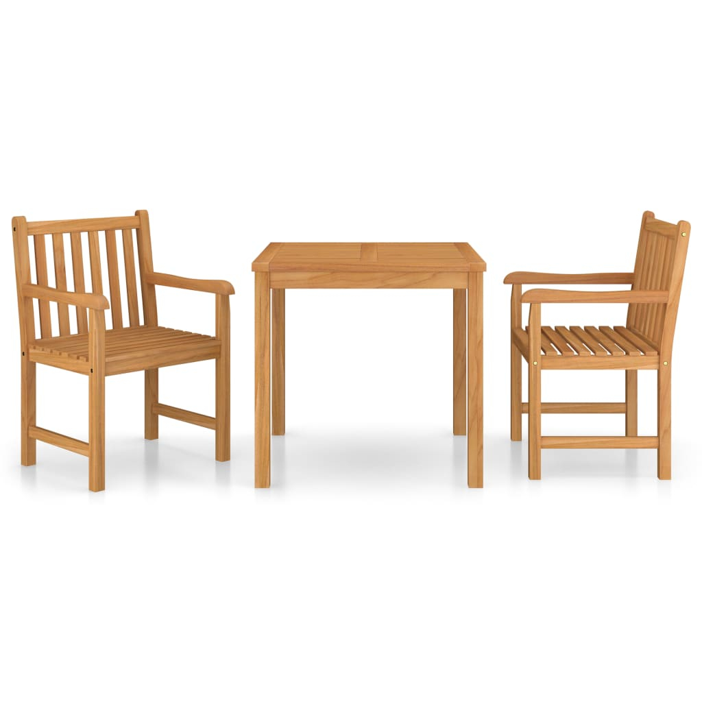 vidaXL conjunto de comedor de jardín de 3 piezas 80x80 cm de madera maciza