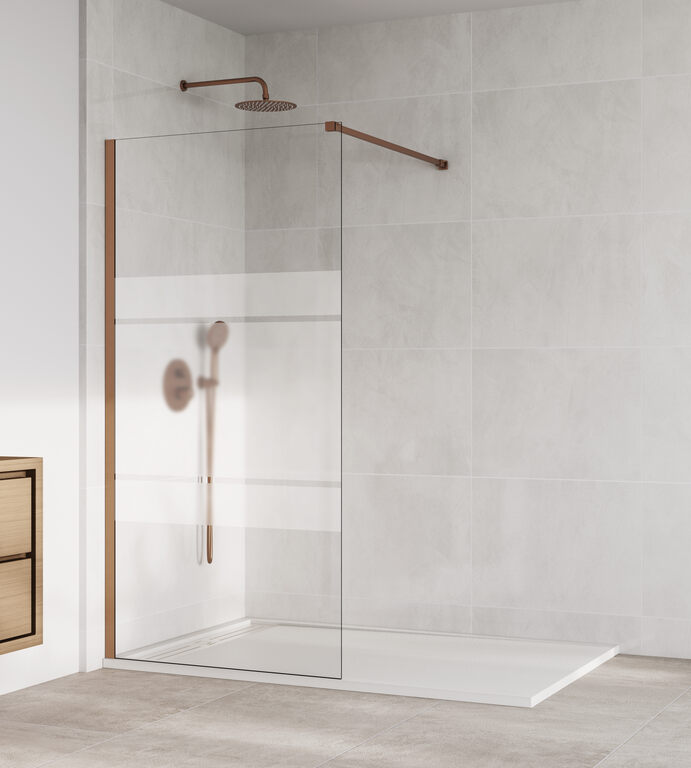 Panel fijo de ducha screen cobre decorado 66,5-68cm