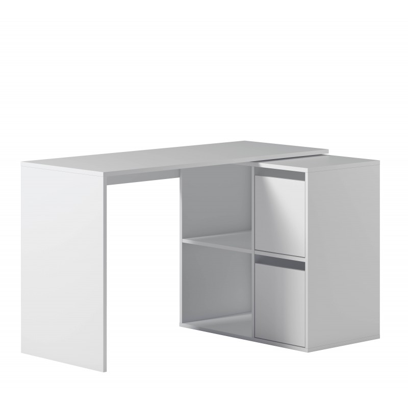 Mesa de escritorio multiposición con almacenaje 120x77 cm adapta blanco