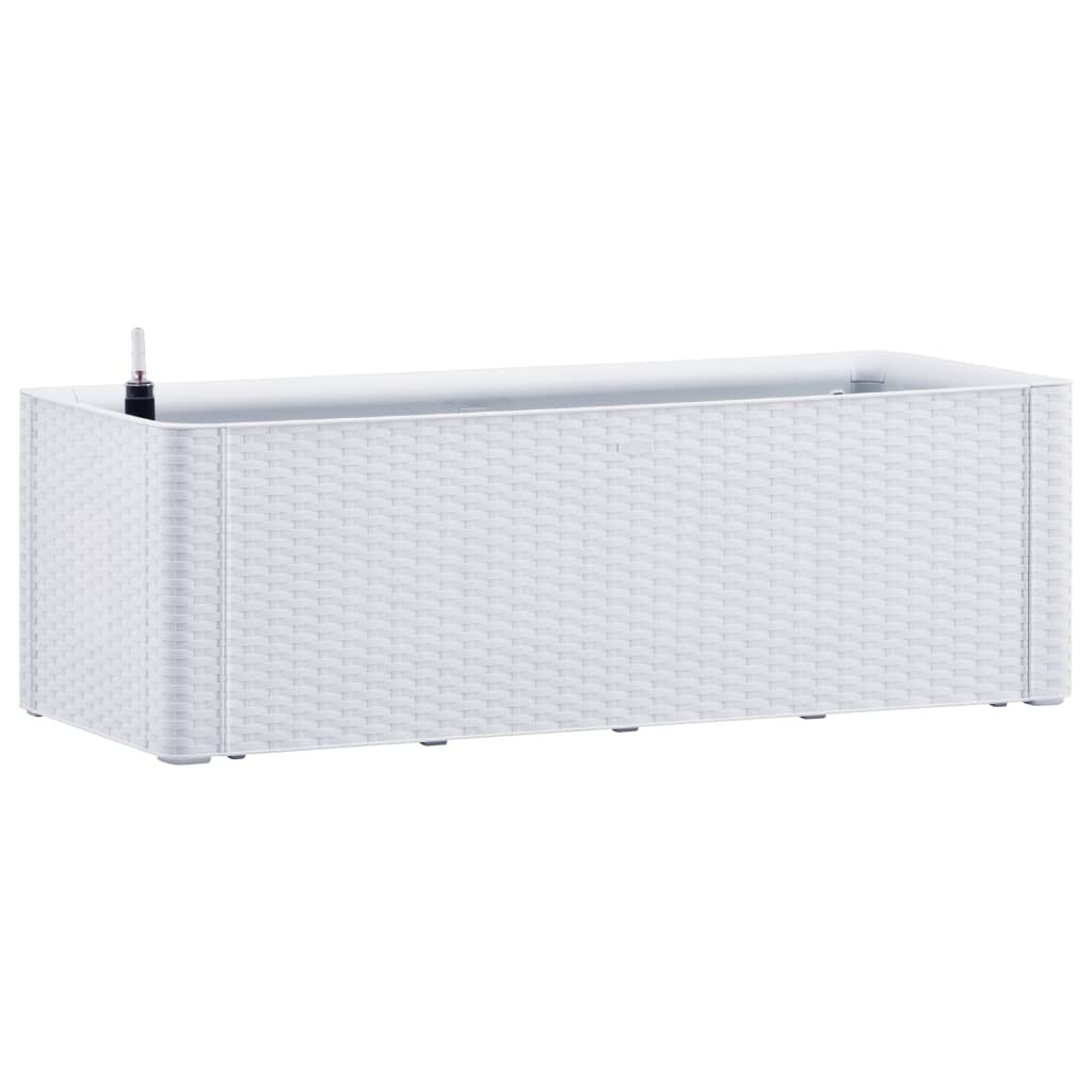 vidaXL arriate con sistema de riego automático blanco 100x43x33 cm