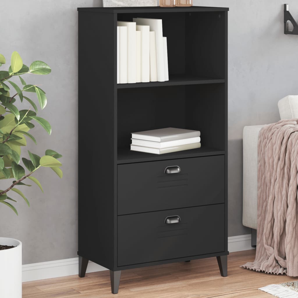 Librería viken madera de ingeniería negro 60x35x123 cm