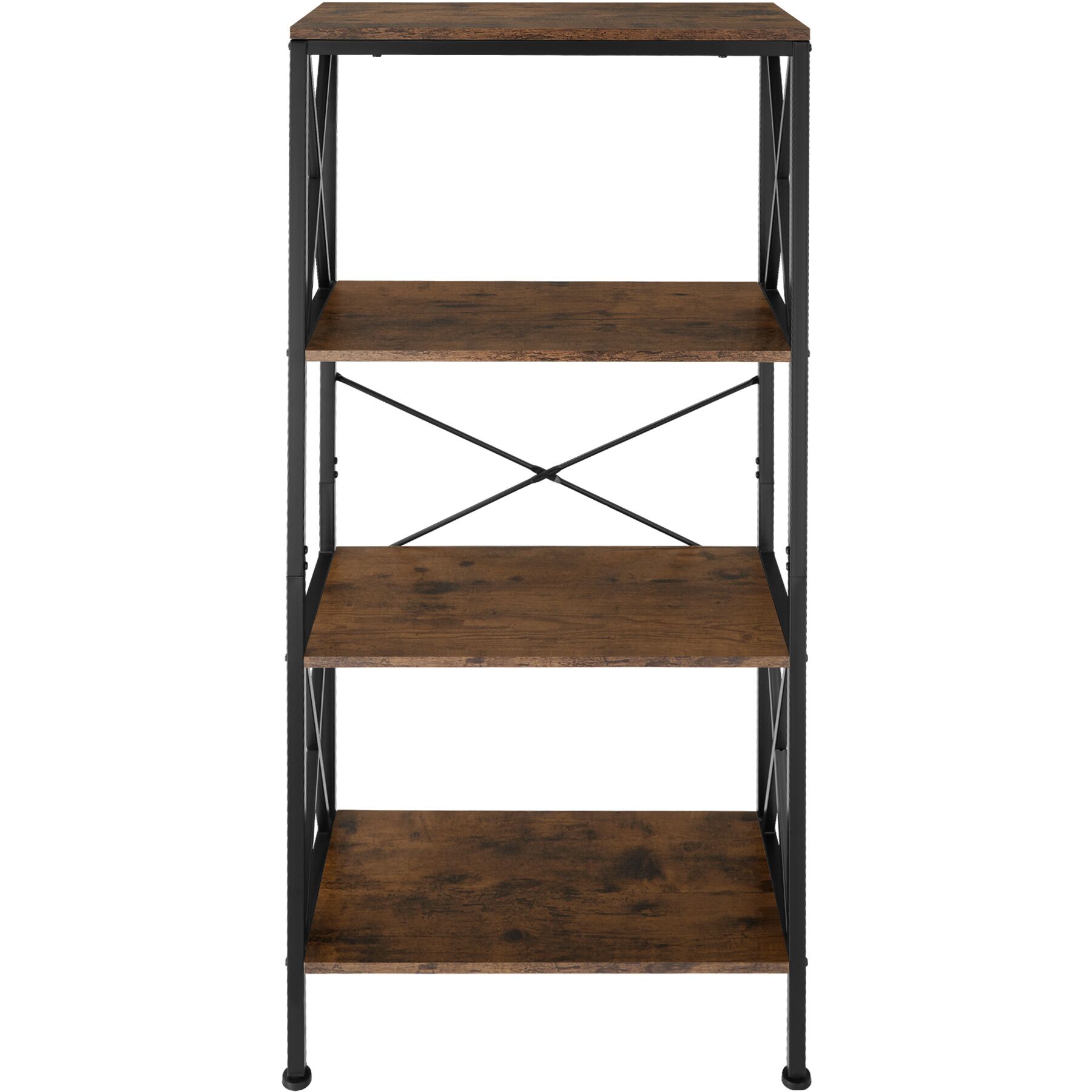 Estantería estilo industrial 4 baldas 61,5x34,5x133x5 cm madera clara