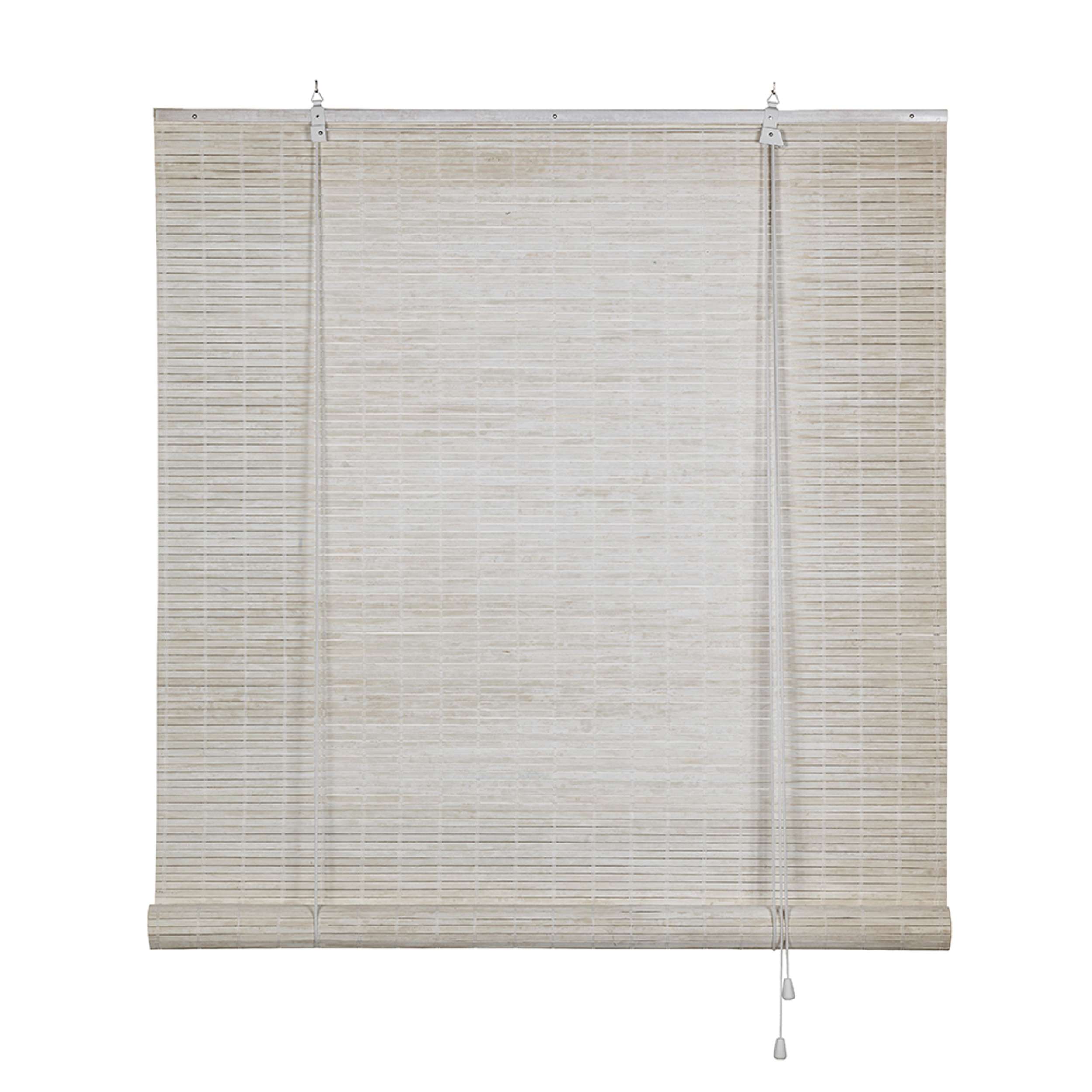 Storesdeco | estor de bambú, estor enrollable lamas blanco, 60x175 cm