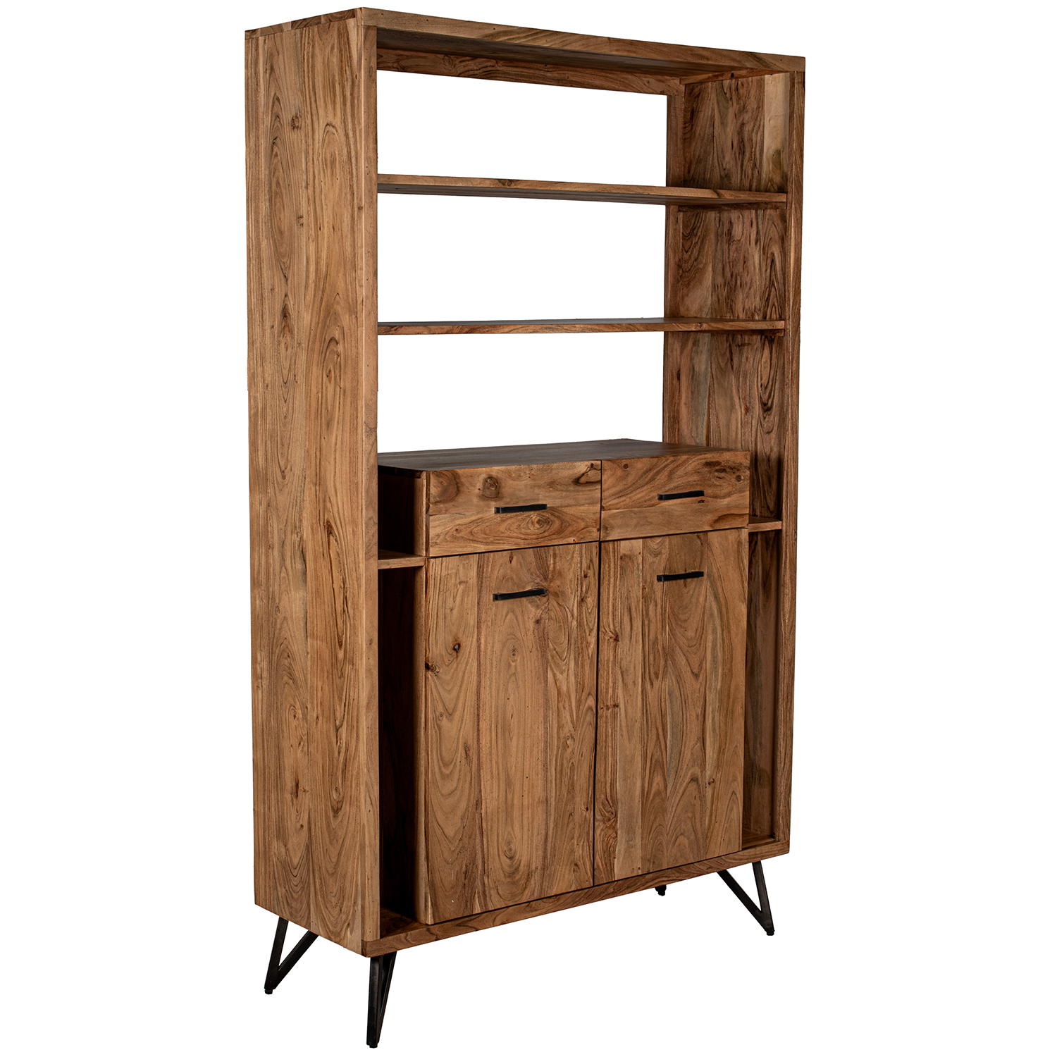 Mueble entrada madera acacia con 2 cajones y 2 puertas