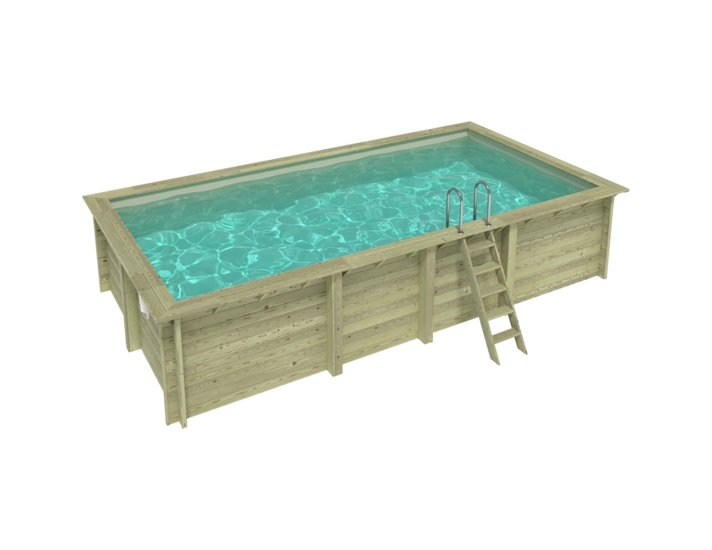 Piscina de madera aqua 7x3.75 – h.1.45, arena, con vigas ipn - bas7308ospi3