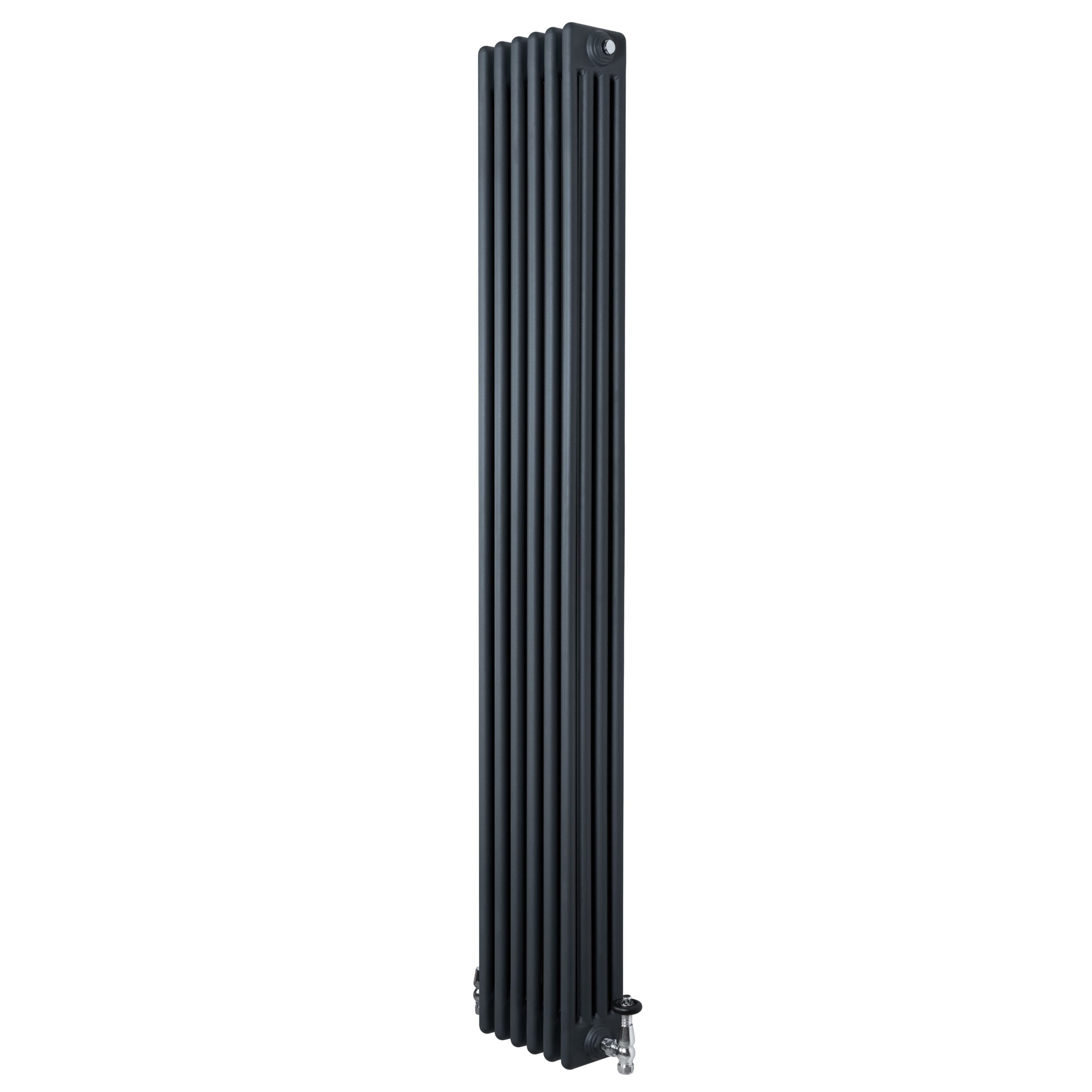 Radiador tradicional de 4 columnas y válvulas – 1800 x 290 mm – gris