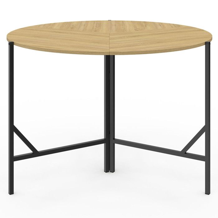 Mesa de comedor plegable redonda yael de madera negra 110 cm
