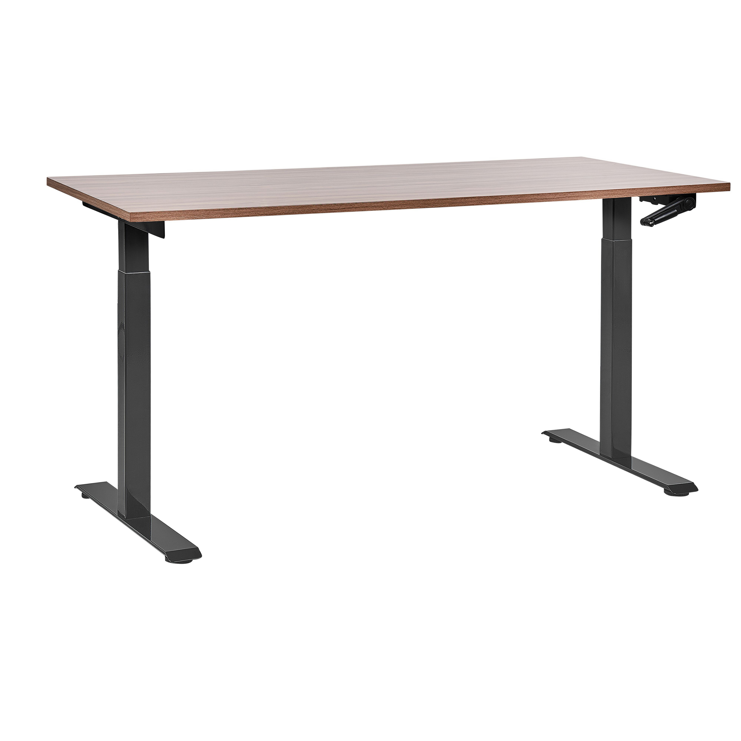Escritorio de altura regulable manual destines 160 cm 72 cm marrón/negro