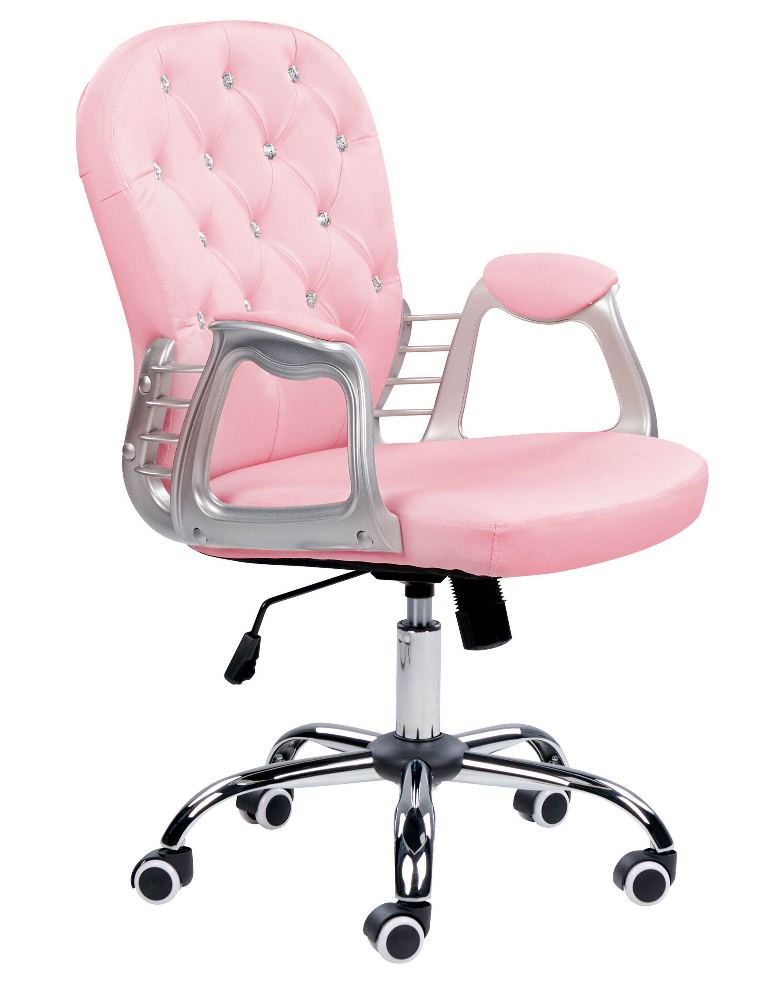 Silla de escritorio princess piel sintética rosa