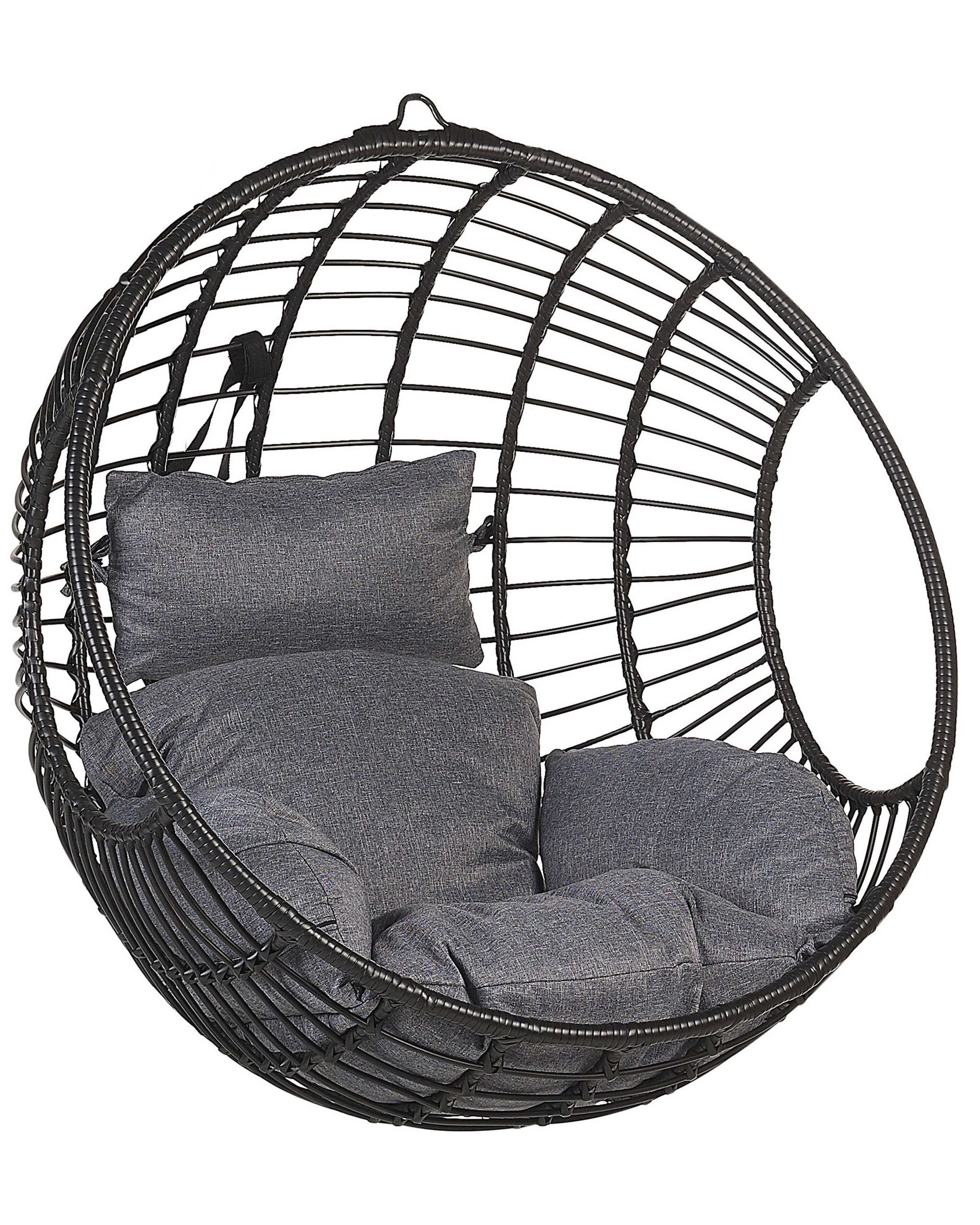 Sillón colgante aspio ratán sintético negro