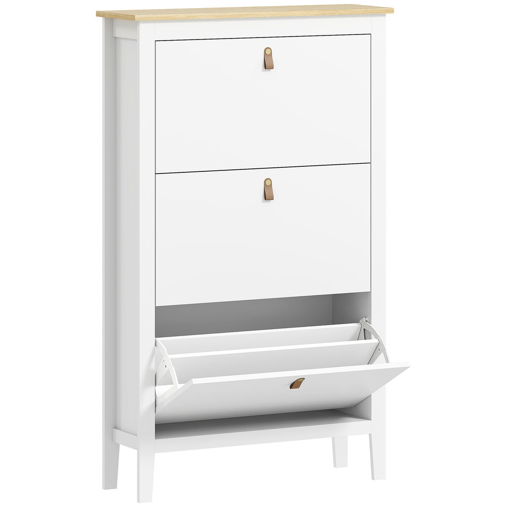 Mueble zapatero 80x24x131 cm color blanco Homcom