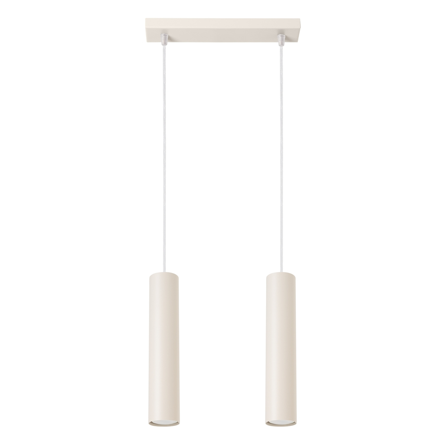 Lámpara colgante lagos 2 beige acero 30x105x6cm
