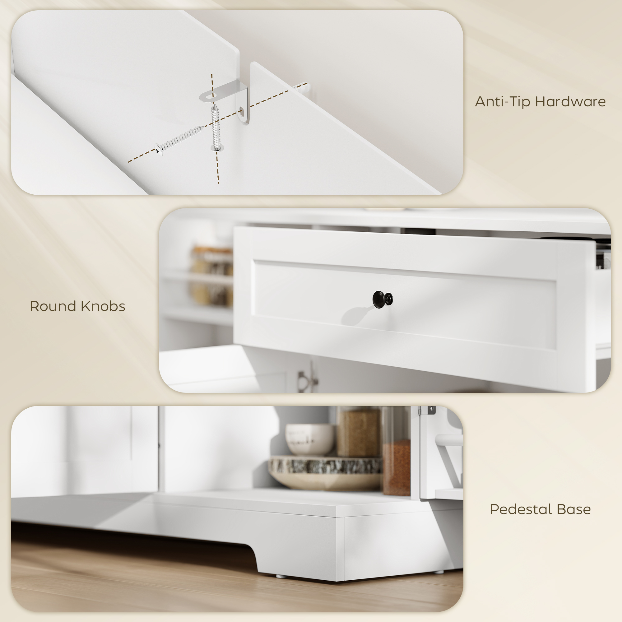 Aparador tablero de partículas mdf blanco 140x40x80 cm