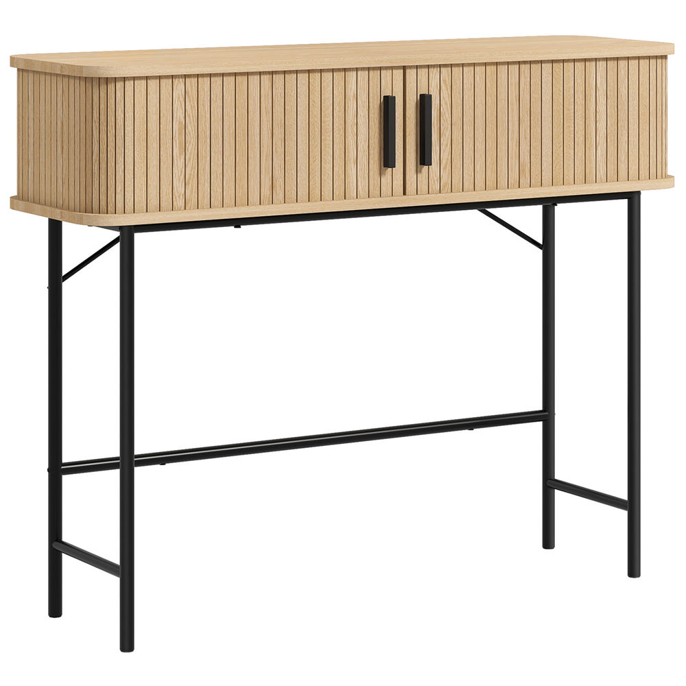 Mesa consola 100x30x80 cm color marrón Homcom