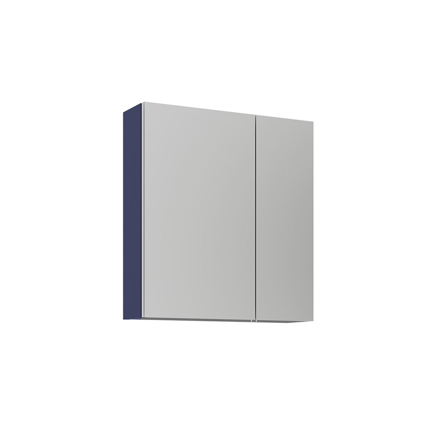 Mueble de baño con espejo <<bari 60>> - 60 x 16 x 66 cm - azul marino mate