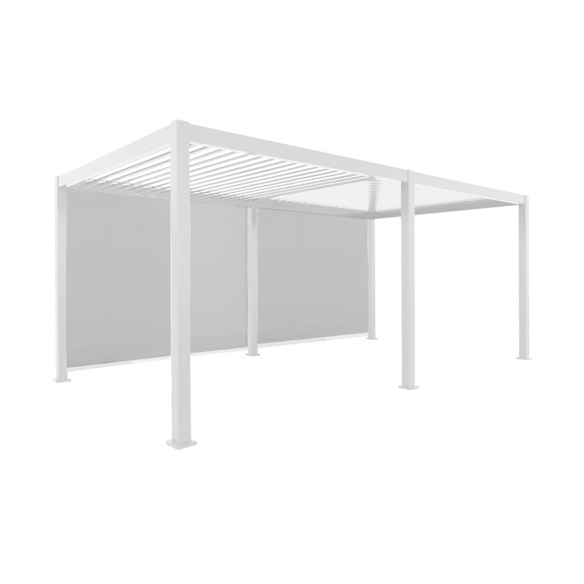 Pérgola bioclimática 3x6m + 2 toldos verticales de 3m, triomphe 3x6m +