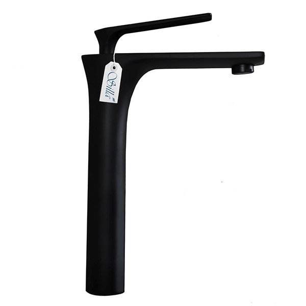 Grifo lavabo caño alto monomando, negro