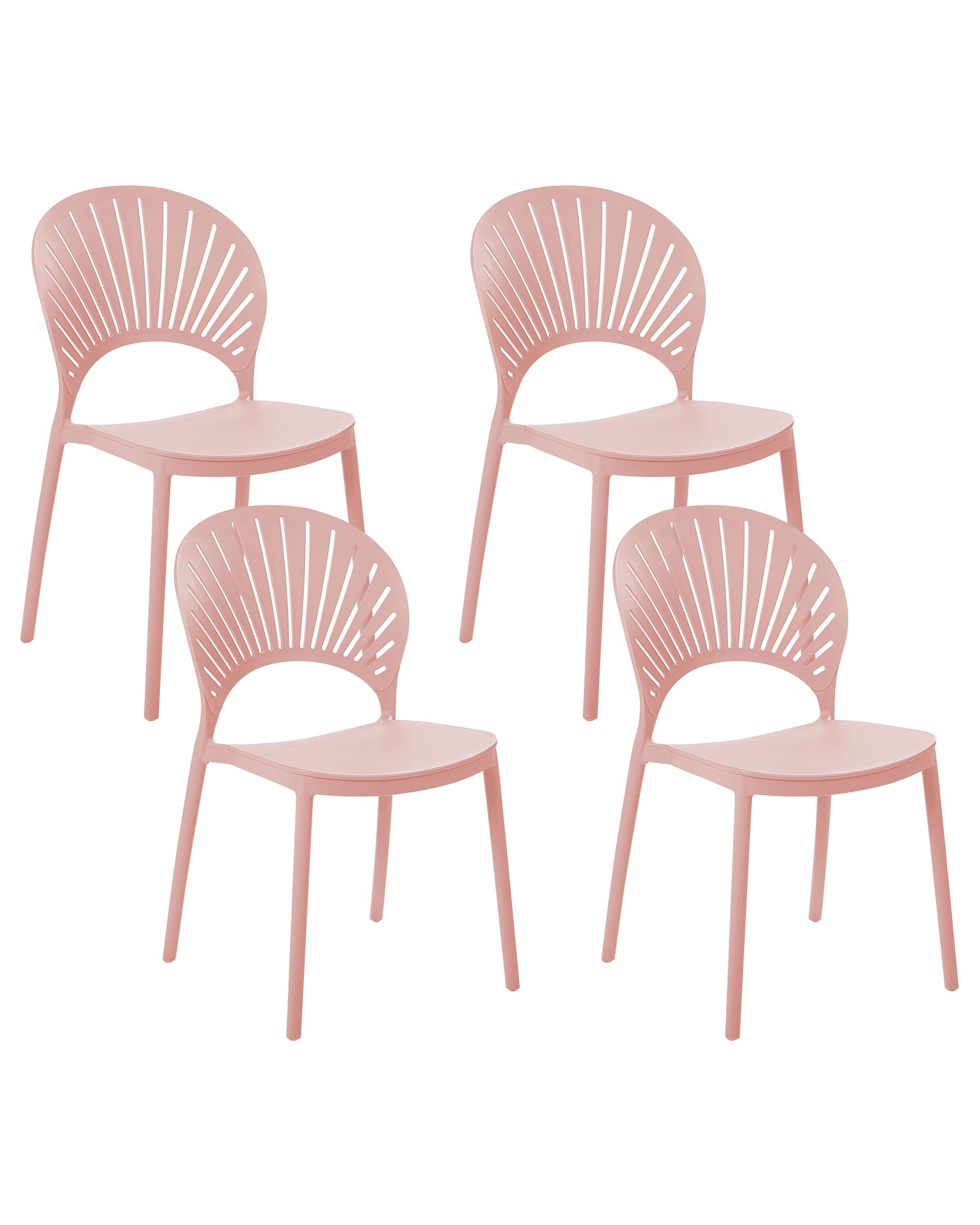 Conjunto de 4 sillas de jardín ostia rosa pastel