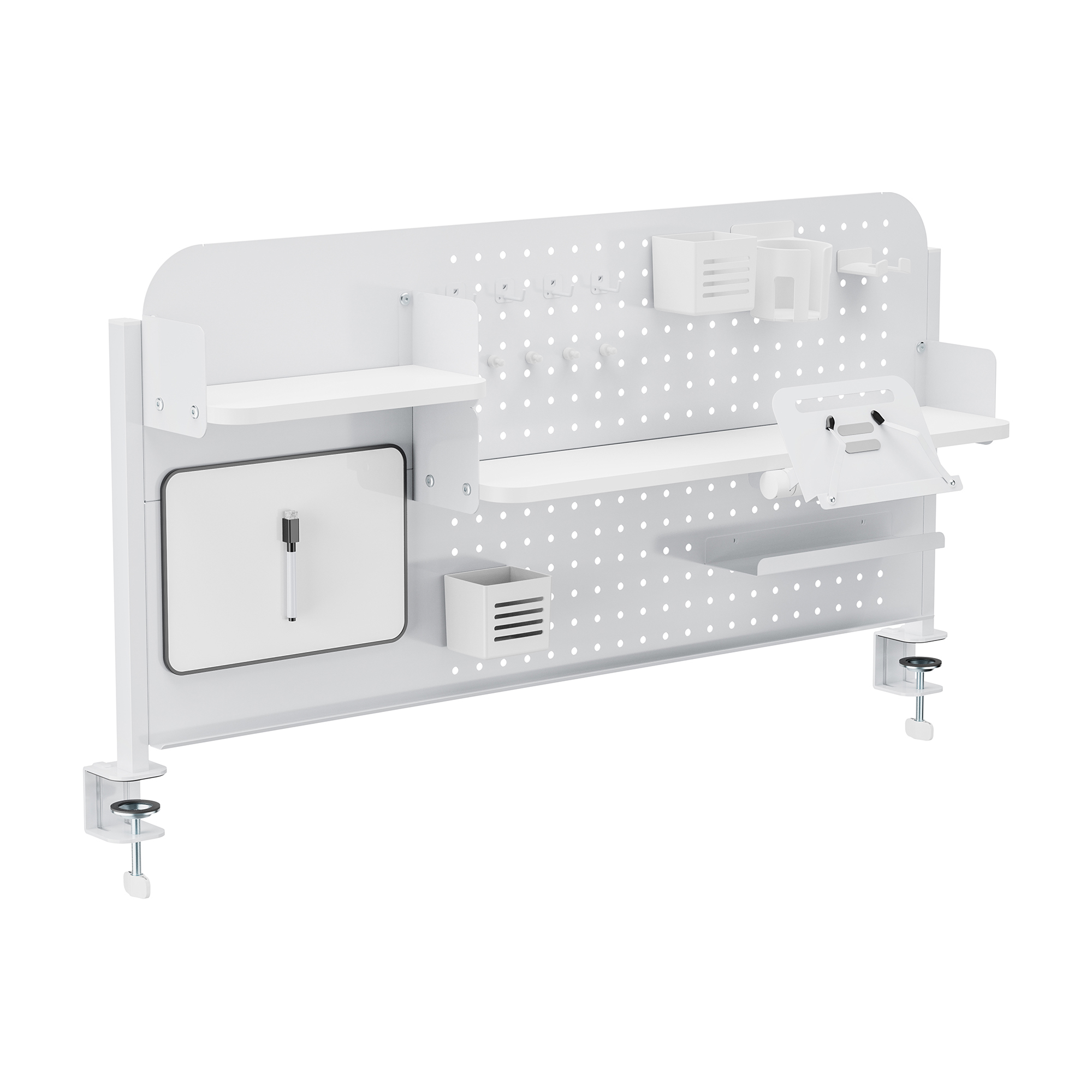 Organizador de escritorio tablero perforado sauda 114x68cm blanco [en.casa]